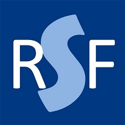Logo des Rheinischen Stifterforums mit dem Rhein in Form eines S.